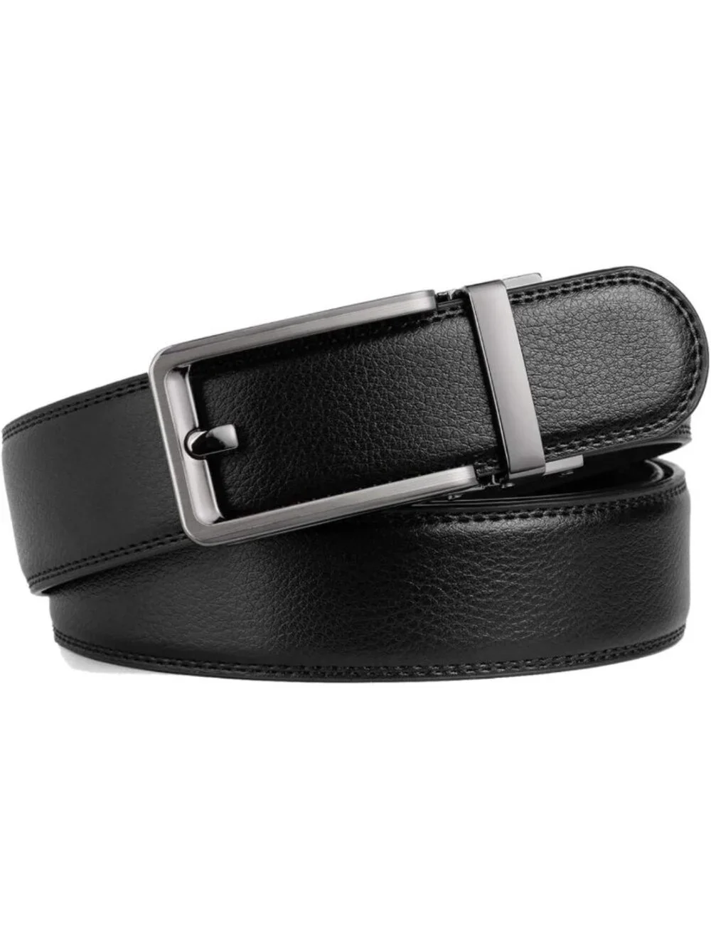 Men's Leather Ratchet Comfort Click Belt - Adjustable Dress Belt with Slide